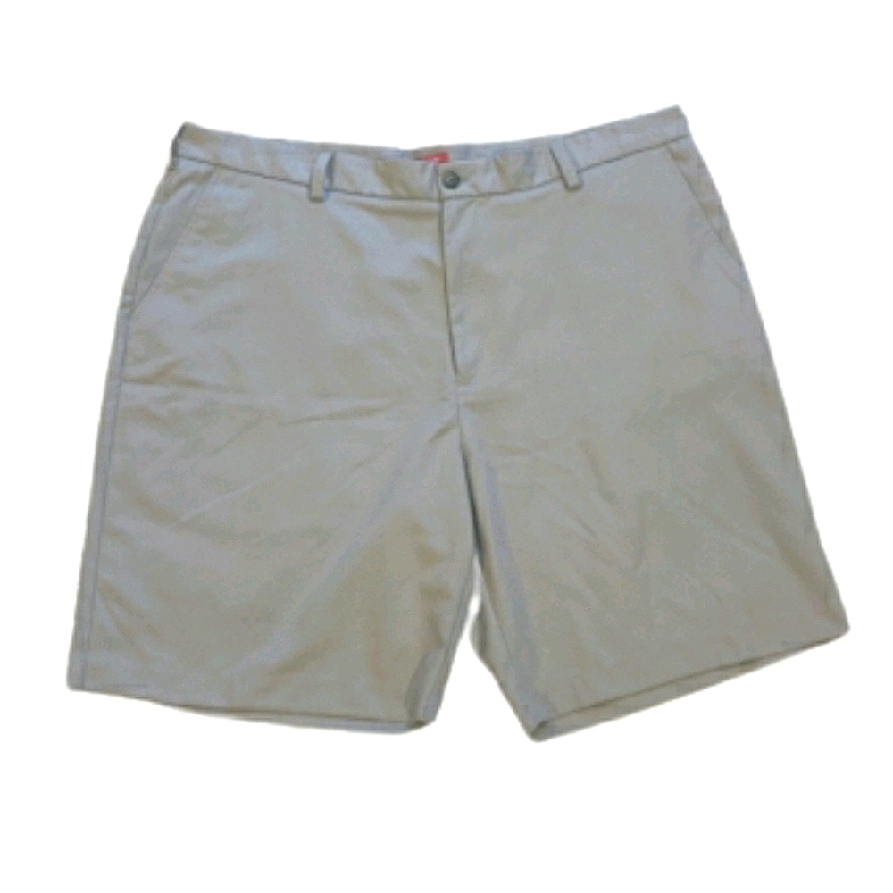 IZOD Men's Khaki Flat Front Shorts